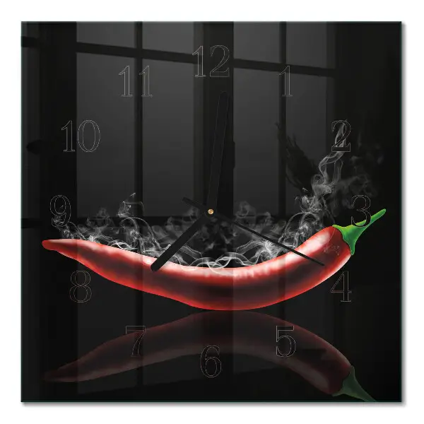 Négyzet alakú üvegóra Chili paprika