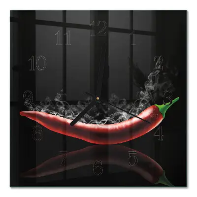 Négyzet alakú üvegóra Chili paprika