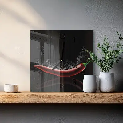 Négyzet alakú üvegóra Chili paprika