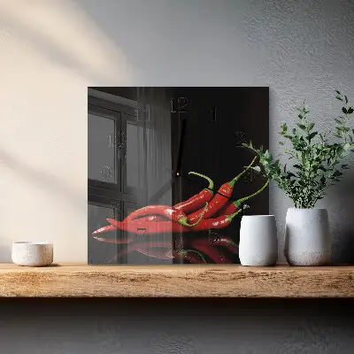 Négyzet alakú üvegóra Chili paprika