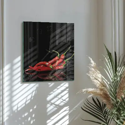 Négyzet alakú üvegóra Chili paprika