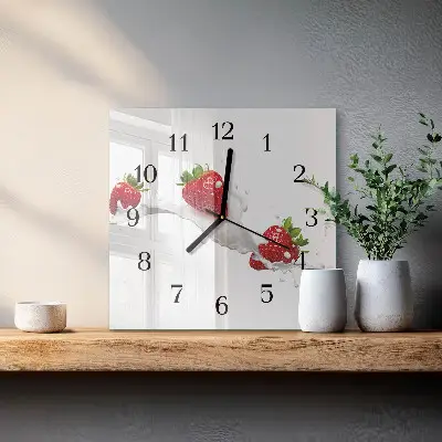 Négyzet alakú üvegóra Eper