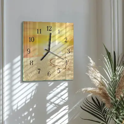 Négyzet alakú üvegóra Szív a homokban