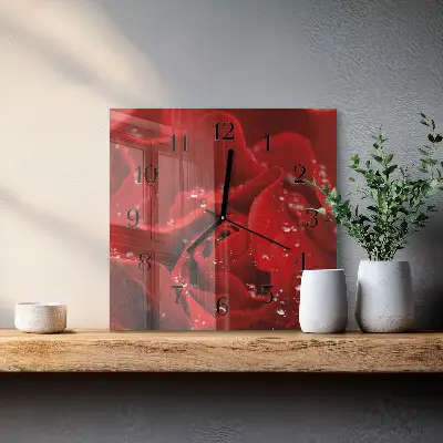 Négyzet alakú üvegóra Rózsa