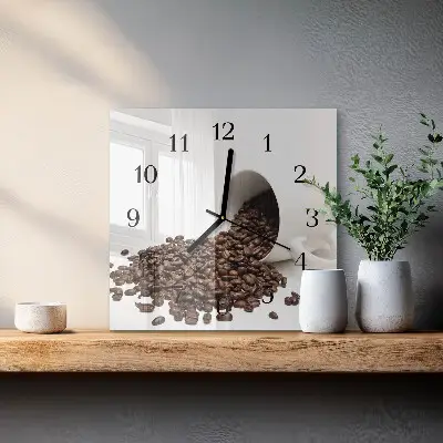Négyzet alakú üvegóra Egy csésze kávé