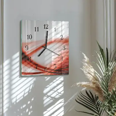 Négyzet alakú üvegóra Absztrakt vonalak