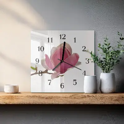 Négyzet alakú üvegóra Magnólia virág