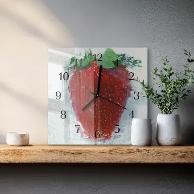 Négyzet alakú üvegóra Eper