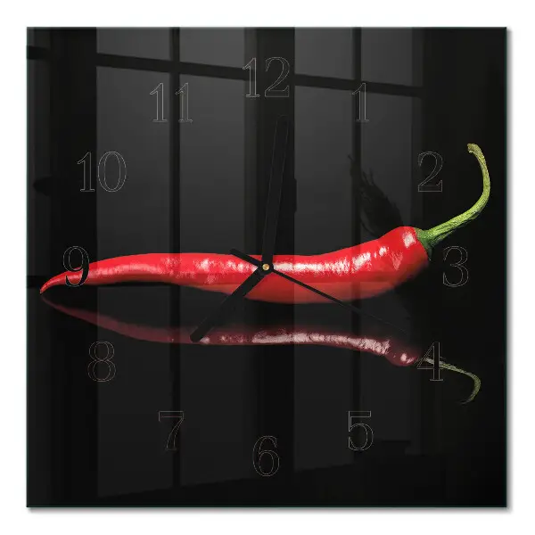 Négyzet alakú üvegóra Chili paprika