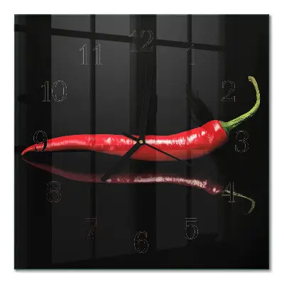 Négyzet alakú üvegóra Chili paprika