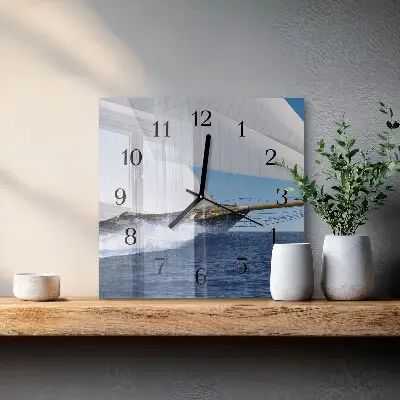 Négyzet alakú üvegóra Vitorlás
