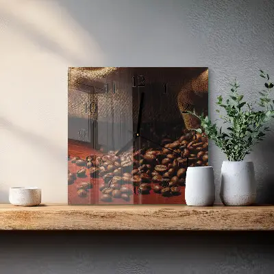 Négyzet alakú üvegóra Kávébabok