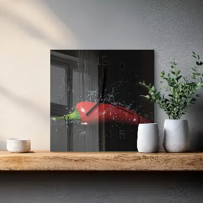 Négyzet alakú üvegóra Chili paprika