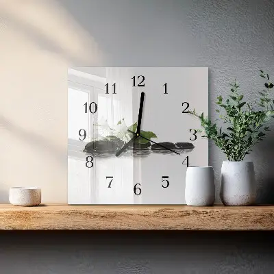 Négyzet alakú üvegóra Zen kövek