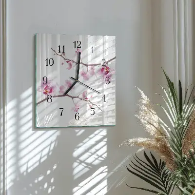 Négyzet alakú üvegóra Orchidea