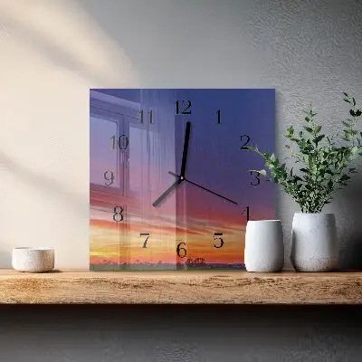 Négyzet alakú üvegóra Mező