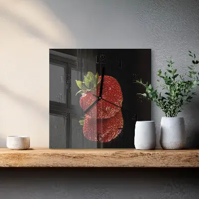 Négyzet alakú üvegóra Eper