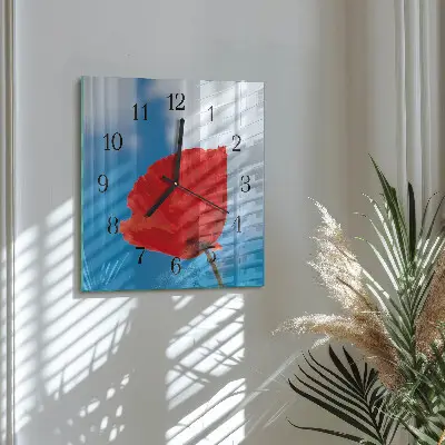 Négyzet alakú üvegóra Mák