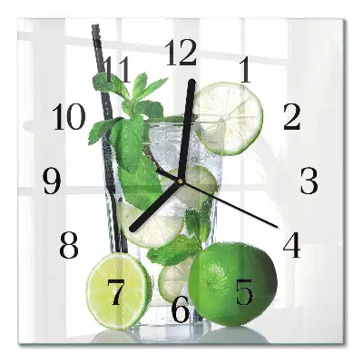 Négyzet alakú üvegóra Lime és menta