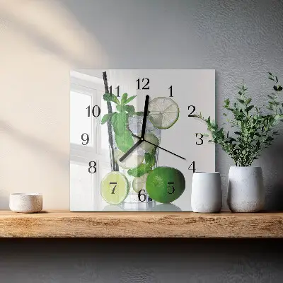 Négyzet alakú üvegóra Lime és menta