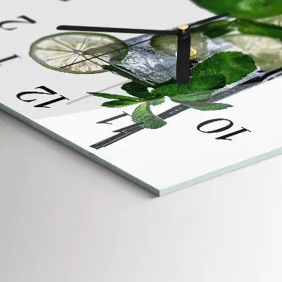 Négyzet alakú üvegóra Lime és menta