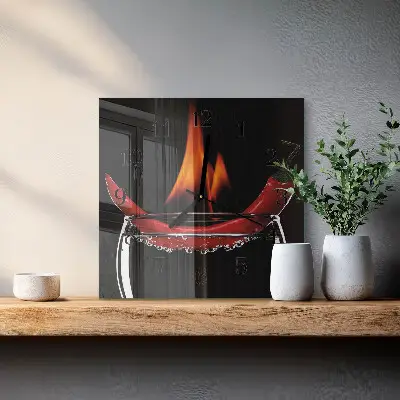 Négyzet alakú üvegóra Tüzes chili