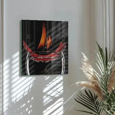 Négyzet alakú üvegóra Tüzes chili