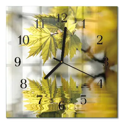 Négyzet alakú üvegóra Juharlevél