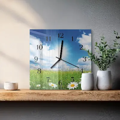 Négyzet alakú üvegóra Réti virágok