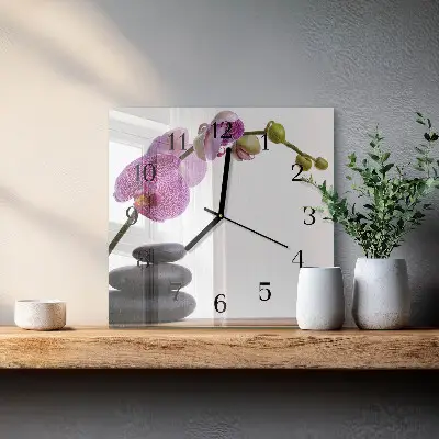 Négyzet alakú üvegóra Orchidea