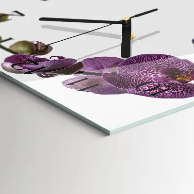 Négyzet alakú üvegóra Orchidea