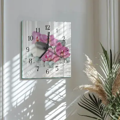 Négyzet alakú üvegóra Orchideák