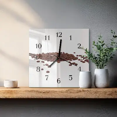 Négyzet alakú üvegóra Kávébabok