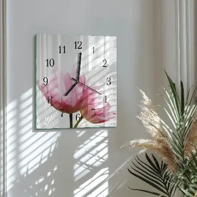 Négyzet alakú üvegóra Tulipánok
