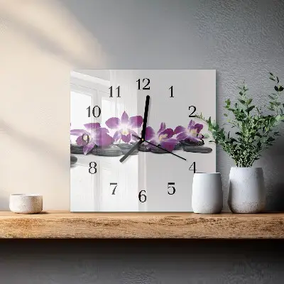 Négyzet alakú üvegóra Orchidea