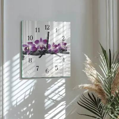 Négyzet alakú üvegóra Orchidea