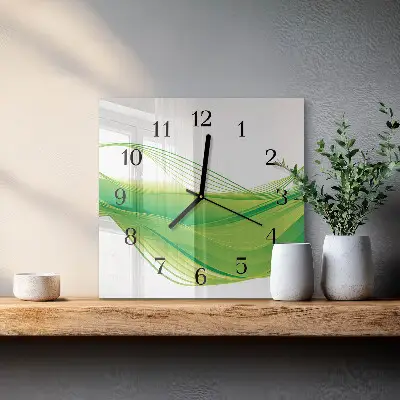 Négyzet alakú üvegóra Absztrakt vonalak