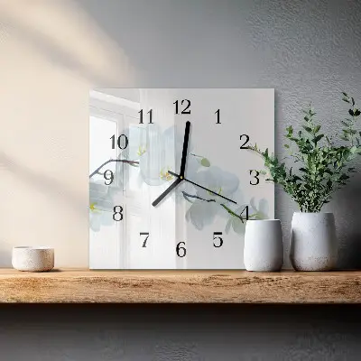 Négyzet alakú üvegóra Orchidea