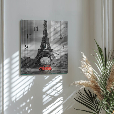 Négyzet alakú üvegóra Eiffel-torony autó