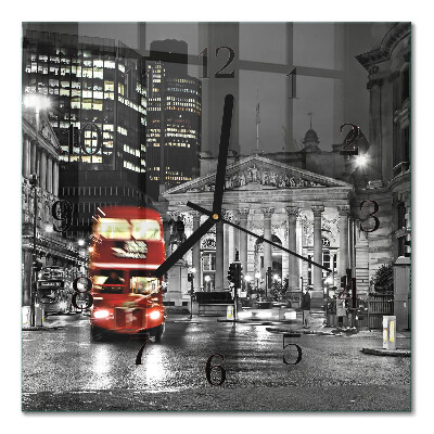 Négyzet alakú üvegóra Londoni busz