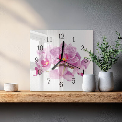 Négyzet alakú üvegóra Orchideák
