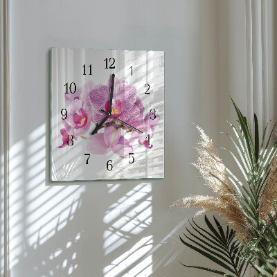 Négyzet alakú üvegóra Orchideák