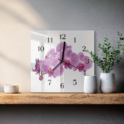 Négyzet alakú üvegóra Orchidea