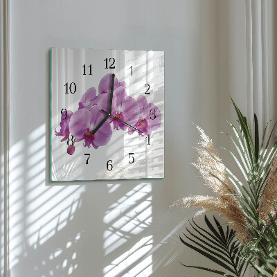 Négyzet alakú üvegóra Orchidea