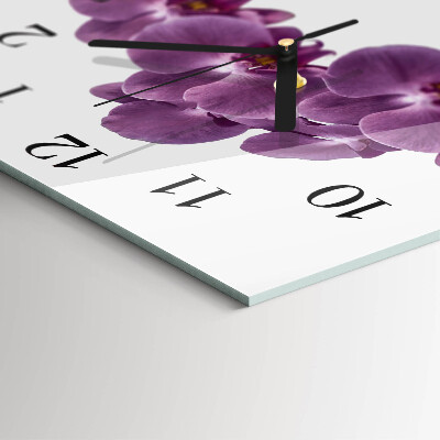 Négyzet alakú üvegóra Orchidea