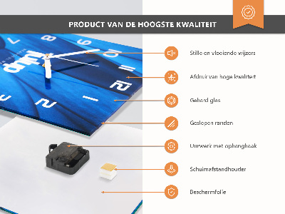 Négyzet alakú üvegóra Horizont