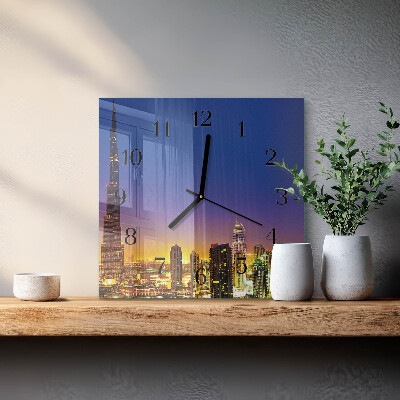 Négyzet alakú üvegóra Dubai Horizon