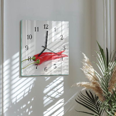 Négyzet alakú üvegóra Chili paprika