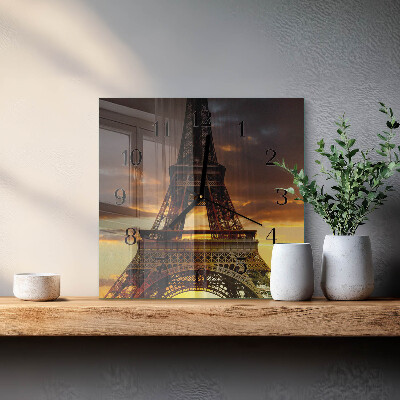 Négyzet alakú üvegóra Eiffel-torony Párizs