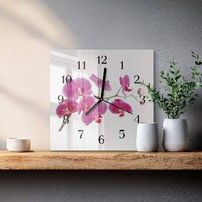 Négyzet alakú üvegóra Orchidea